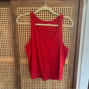 GAP Vibrant Red Linen Blend Tank Top